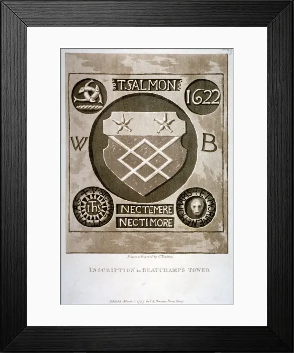 Framed Print : Copy of an inscription from the wall of Beauchamp Tower, Tower of London, 1797. Artist Framed Print : Copy of an inscription from the wall of Beauchamp Tower, Tower of London, 1797. Artist