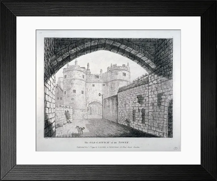 Framed Print : View of the old gateway to the Tower of London, 1794 Framed Print : View of the old gateway to the Tower of London, 1794