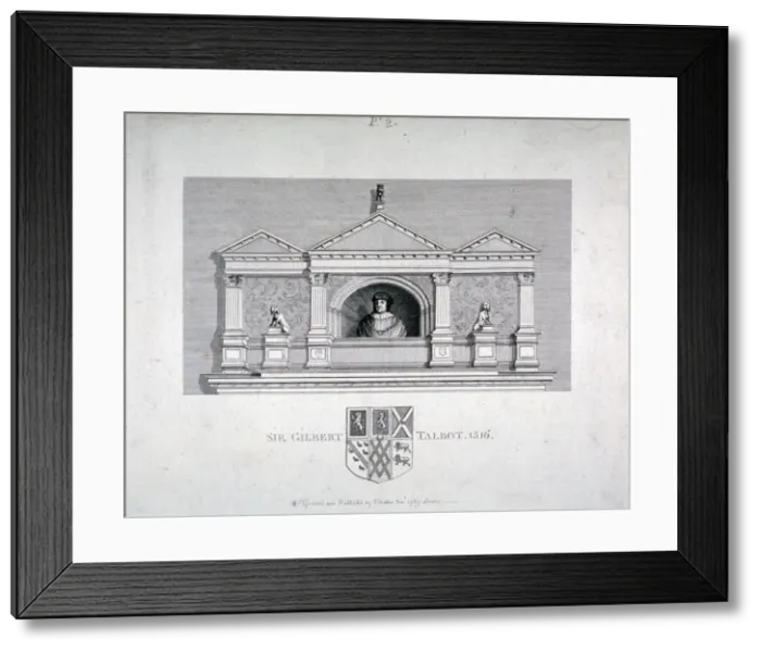 Framed Print : Monument to Sir Gilbert Talbot, Master of the Jewel House at the Tower of London, 1789 Framed Print : Monument to Sir Gilbert Talbot, Master of the Jewel House at the Tower of London, 1789