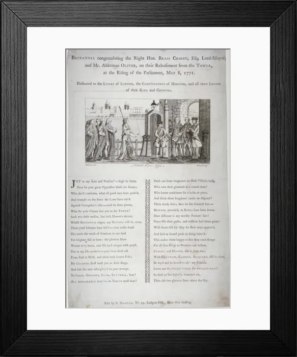 Framed Print : Britannia congratulating the Lord Mayor of London, 1771. Artist: Bland Framed Print : Britannia congratulating the Lord Mayor of London, 1771. Artist: Bland