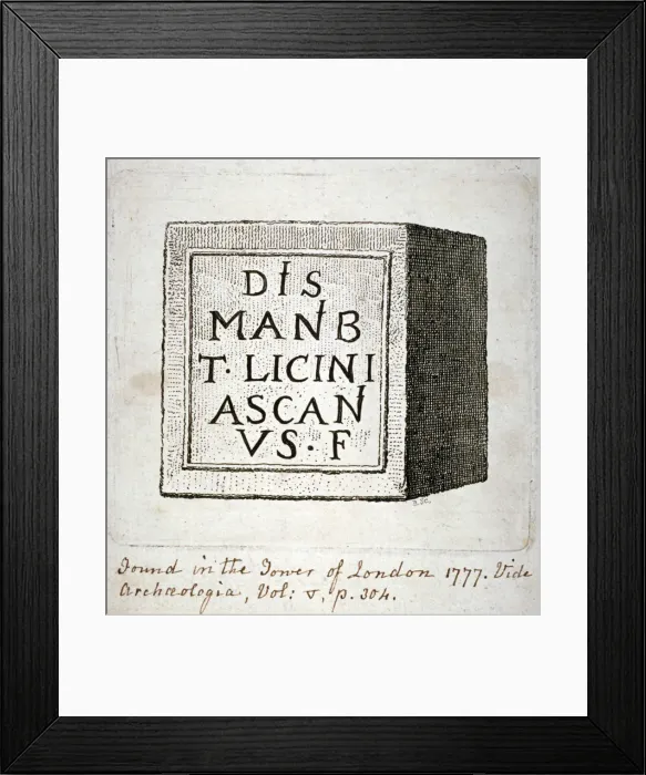 Framed Print : Copy of an inscription found in the Tower of London, 1777 Framed Print : Copy of an inscription found in the Tower of London, 1777