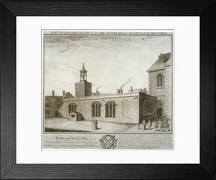 Framed Print : South-east view of the Chapel of St Peter ad Vincula, Tower of London, c1737. Artist Framed Print : South-east view of the Chapel of St Peter ad Vincula, Tower of London, c1737. Artist