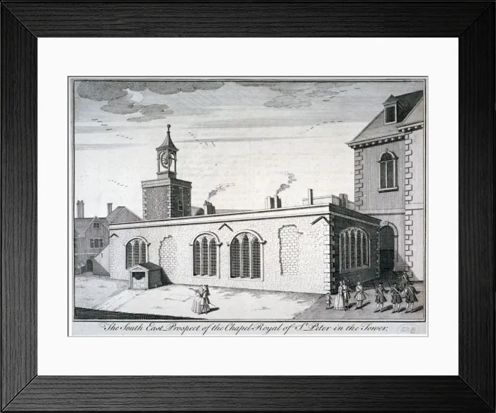 Framed Print : South-east view of the Chapel of St Peter ad Vincula, Tower of London, c1737. Artist Framed Print : South-east view of the Chapel of St Peter ad Vincula, Tower of London, c1737. Artist