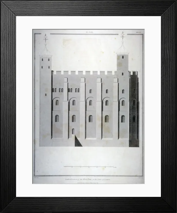 Framed Print : South elevation of the White Tower, Tower of London, 1815. Artist: James Basire II Framed Print : South elevation of the White Tower, Tower of London, 1815. Artist: James Basire II
