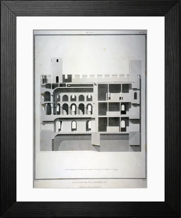 Framed Print : Section of the White Tower, Tower of London, from east to west, 1815 Framed Print : Section of the White Tower, Tower of London, from east to west, 1815