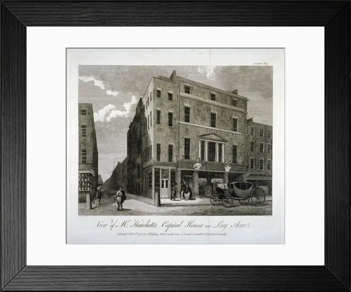 Framed Print : John Hatchetts house, Long Acre, Westminster, London, 1783. Artist: John Walker Framed Print : John Hatchetts house, Long Acre, Westminster, London, 1783. Artist: John Walker