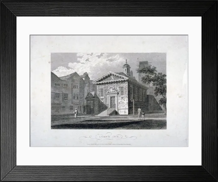 Framed Print : Lyons Inn, Westminster, London, 1804. Artist: James Sargant Storer Framed Print : Lyons Inn, Westminster, London, 1804. Artist: James Sargant Storer
