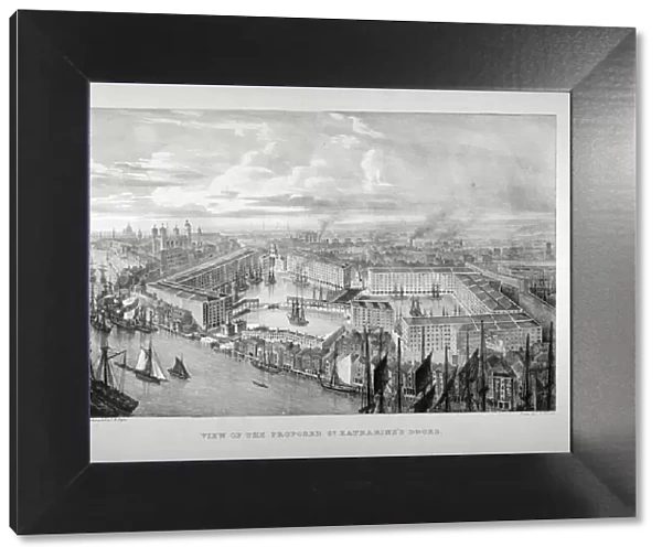 View of the proposed St Katharines Dock, London, c1825. Artist: Thomas Mann Baynes
