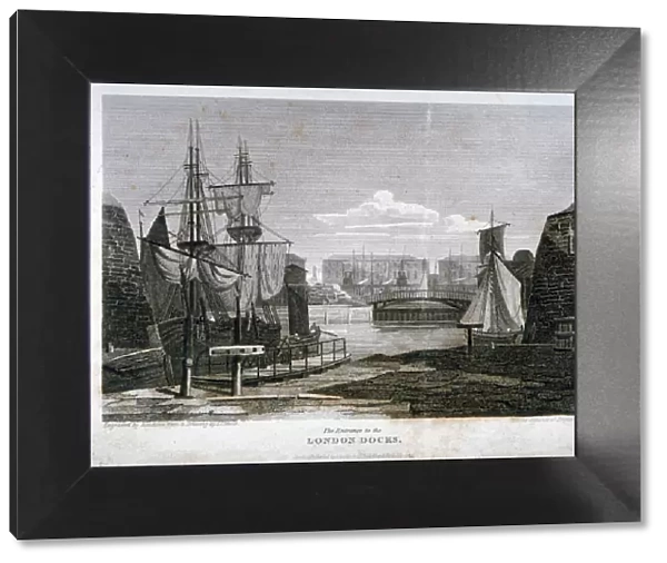 View of the entrance to London Docks, Wapping, 1815. Artist: T Matthews