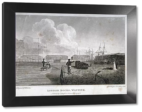 London Docks, Wapping, 1805. Artist: W Hawkins