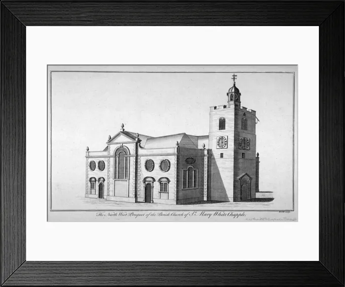 Framed Print : North-west view of the Church of St Mary, Whitechapel, London, c1800 Framed Print : North-west view of the Church of St Mary, Whitechapel, London, c1800