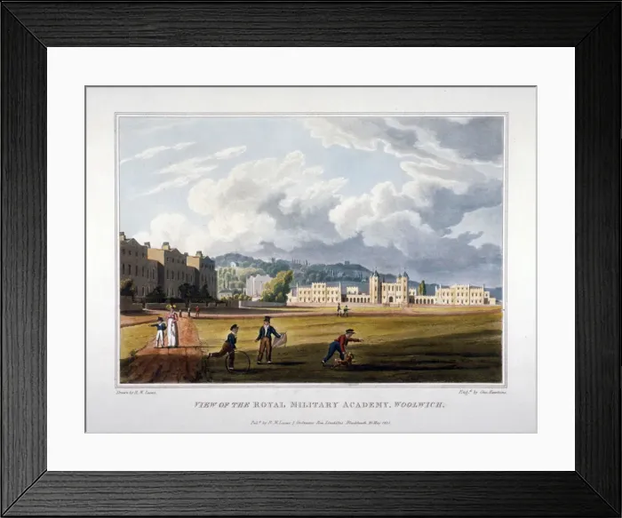 Framed Print : Royal Military Academy, Woolwich, Kent, 1821. Artist: George Hawkins Framed Print : Royal Military Academy, Woolwich, Kent, 1821. Artist: George Hawkins
