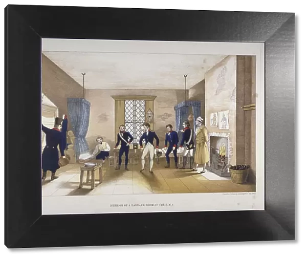 Scene in a barrack room at the Royal Military Academy, Woolwich, Kent, 1851