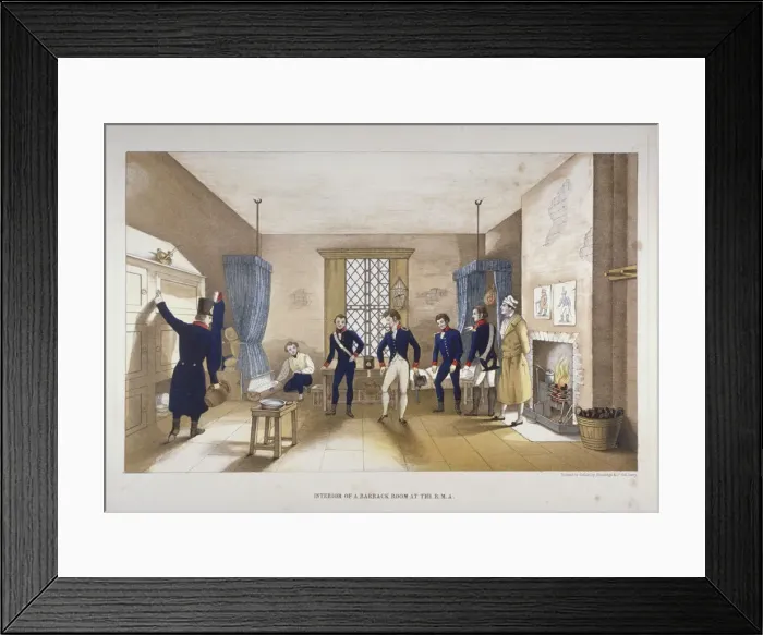 Framed Print : Scene in a barrack room at the Royal Military Academy, Woolwich, Kent, 1851 Framed Print : Scene in a barrack room at the Royal Military Academy, Woolwich, Kent, 1851