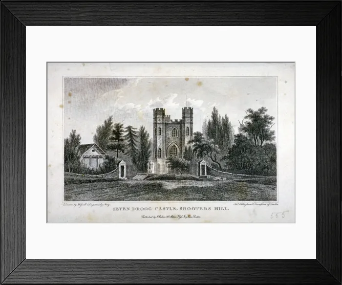 Framed Print : Severndroog Castle, Shooters Hill, Woolwich, Kent, 1808. Artist: FR Hay Framed Print : Severndroog Castle, Shooters Hill, Woolwich, Kent, 1808. Artist: FR Hay
