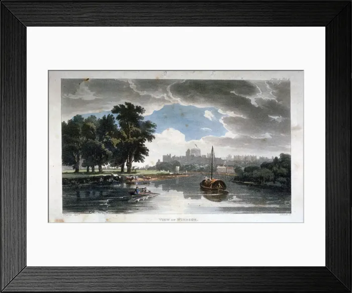 Framed Print : View of Windsor from the River Thames, Berkshire, c1820. Artist: J Bluck Framed Print : View of Windsor from the River Thames, Berkshire, c1820. Artist: J Bluck