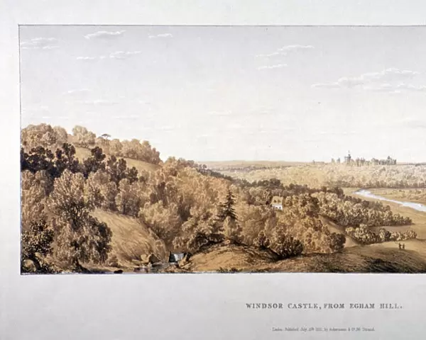 View of Windsor Castle from Egham Hill, Berkshire, 1851. Artist: Standidge & Co