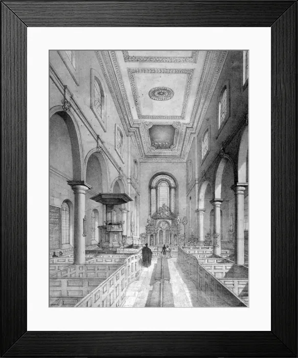 Framed Print : Interior of St Bartholomew-by-the-Exchange, City of London, c1835. Artist Framed Print : Interior of St Bartholomew-by-the-Exchange, City of London, c1835. Artist