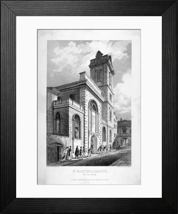 Framed Print : St Bartholomew-by-the-Exchange, City of London, 1837. Artist: John Le Keux Framed Print : St Bartholomew-by-the-Exchange, City of London, 1837. Artist: John Le Keux