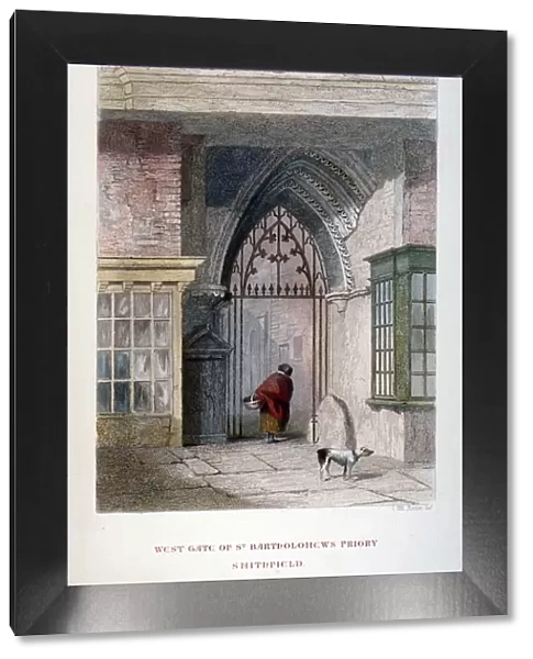 West gate of the old Priory of St Bartholomew-the-great, Smithfield, City of London, 1851