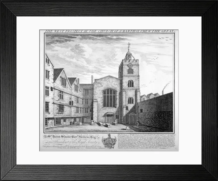 Framed Print : St Bartholomew-the-Great, City of London, 1737. Artist: William Henry Toms Framed Print : St Bartholomew-the-Great, City of London, 1737. Artist: William Henry Toms