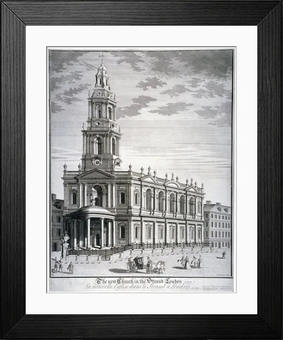 Framed Print : Church of St Mary le Strand, Westminster, London, 1719. Artist: David Lockley Framed Print : Church of St Mary le Strand, Westminster, London, 1719. Artist: David Lockley