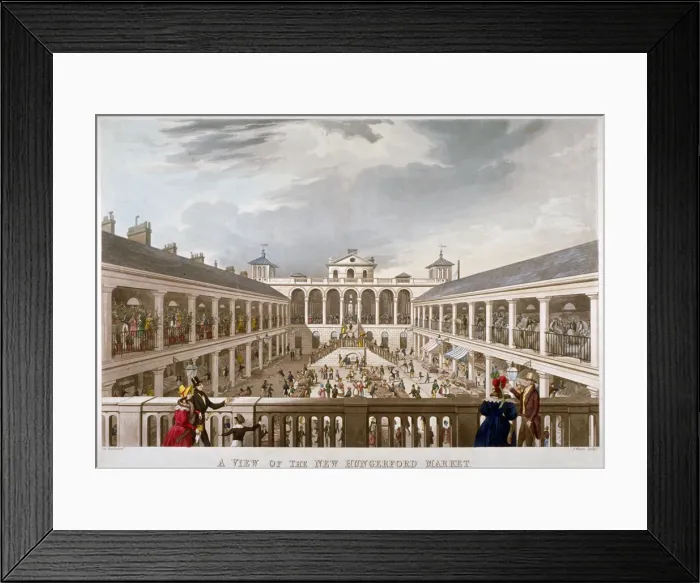 Framed Print : A View of the New Hungerford Market, Westminster, London, 1833. Artist: J Harris Framed Print : A View of the New Hungerford Market, Westminster, London, 1833. Artist: J Harris