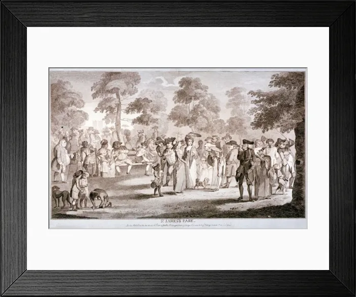 Framed Print : St Jamess Park, Westminster, London, 1783 Framed Print : St Jamess Park, Westminster, London, 1783