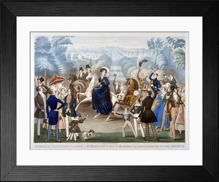 Framed Print : Summer Fashions for 1838, c1838 Framed Print : Summer Fashions for 1838, c1838