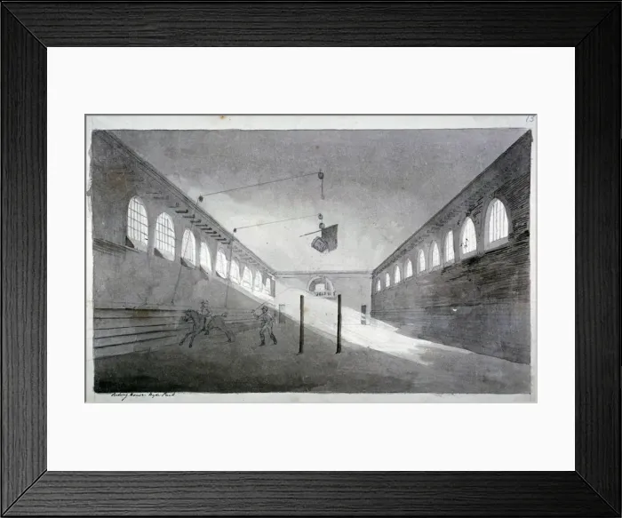 Framed Print : Interior view of the riding house, Hyde Park, London, c1811. Artist: John Claude Nattes Framed Print : Interior view of the riding house, Hyde Park, London, c1811. Artist: John Claude Nattes