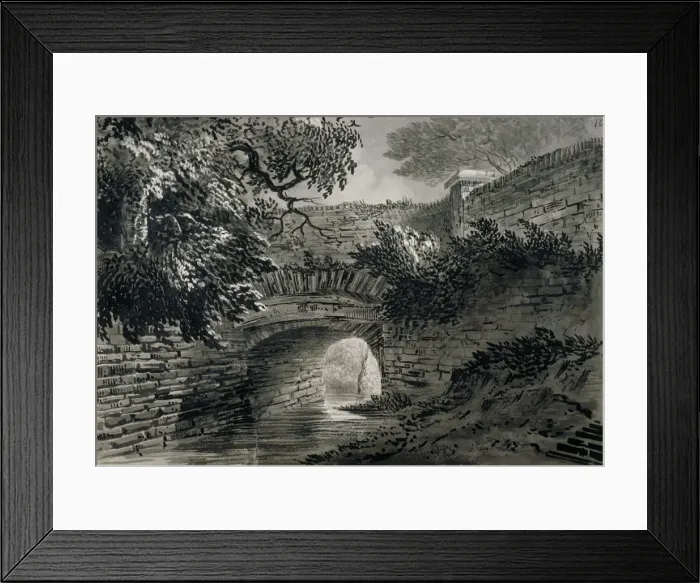 Framed Print : View of a section of the Serpentines drainage system in Hyde Park, London, c1817 Framed Print : View of a section of the Serpentines drainage system in Hyde Park, London, c1817