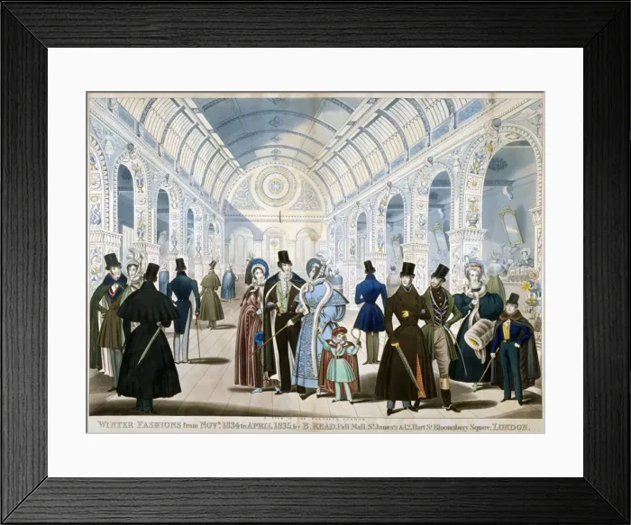 Framed Print : Winter Fashions from November 1834 to April 1835, 1834. Artist Framed Print : Winter Fashions from November 1834 to April 1835, 1834. Artist