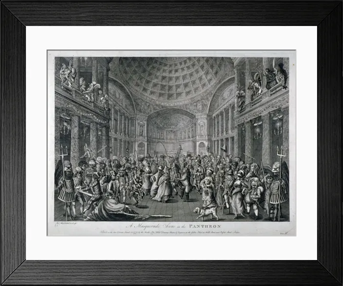 Framed Print : Scene of a masquerade at the Pantheon, Oxford Street, Westminster, London, 1773. Artist Framed Print : Scene of a masquerade at the Pantheon, Oxford Street, Westminster, London, 1773. Artist