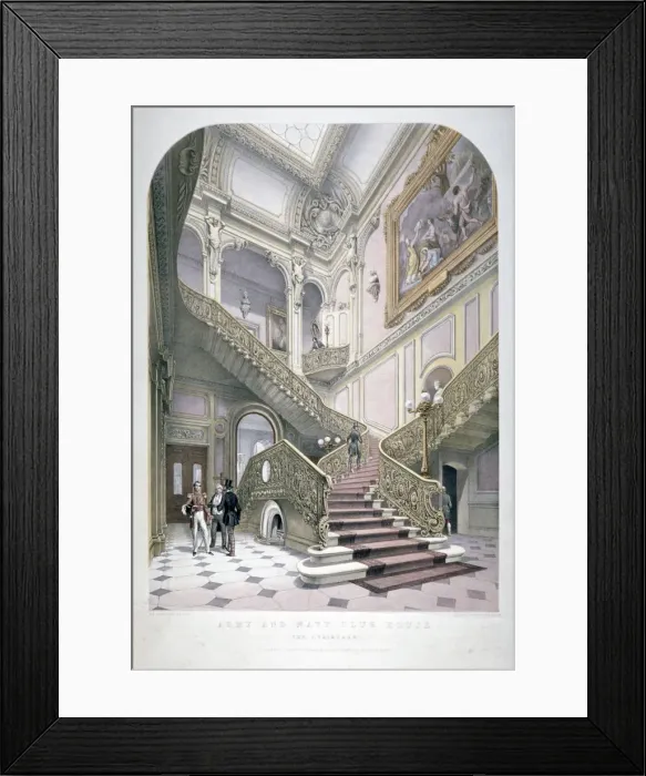 Framed Print : The Army and Navy Club, Pall Mall, Westminster, London, 1853. Artist: Robert Kent Thomas Framed Print : The Army and Navy Club, Pall Mall, Westminster, London, 1853. Artist: Robert Kent Thomas