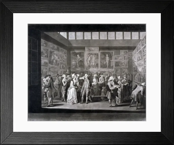 Framed Print : Royal Academy of Arts exhibition in a house on Pall Mall, Westminster, London, 1771 (1772) Framed Print : Royal Academy of Arts exhibition in a house on Pall Mall, Westminster, London, 1771 (1772)