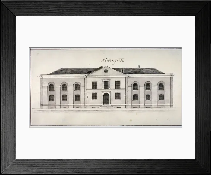 Framed Print : Elevation of the Sessions House on Newington Causeway, Southwark, London, c1825. Artist Framed Print : Elevation of the Sessions House on Newington Causeway, Southwark, London, c1825. Artist