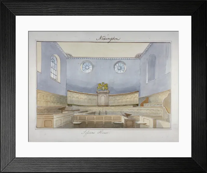 Framed Print : Interior view of the Sessions House on Newington Causeway, Southwark, London, c1825 Framed Print : Interior view of the Sessions House on Newington Causeway, Southwark, London, c1825