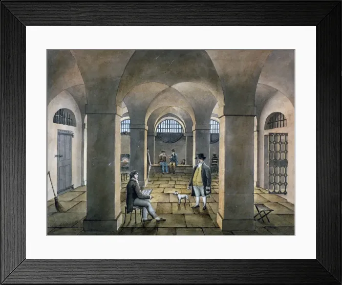 Framed Print : Interior view in Horsemonger Lane Prison, Union Road, Southwark, London, c1826. Artist Framed Print : Interior view in Horsemonger Lane Prison, Union Road, Southwark, London, c1826. Artist