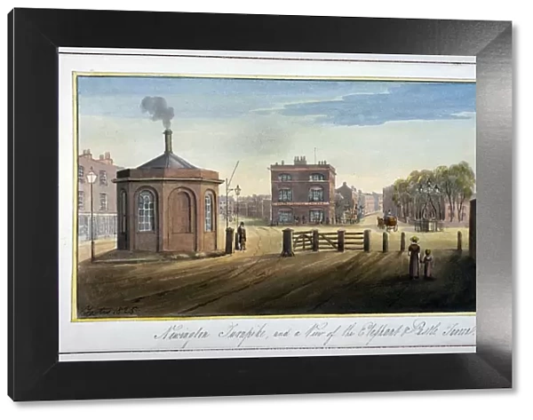 Newington Turnpike on Newington Causeway, Southwark, London, 1825. Artist: G Yates