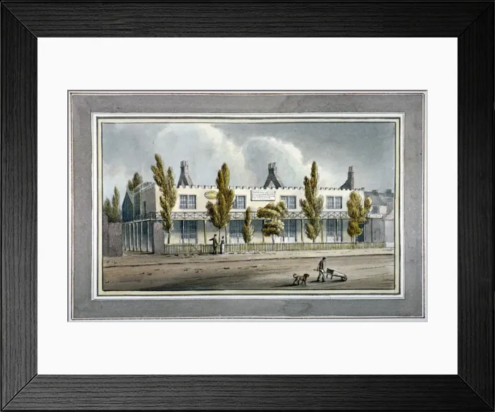 Framed Print : McDonalds Infirmary, County Terrace Street, off New Kent Road, Southwark, London, c1825 Framed Print : McDonalds Infirmary, County Terrace Street, off New Kent Road, Southwark, London, c1825