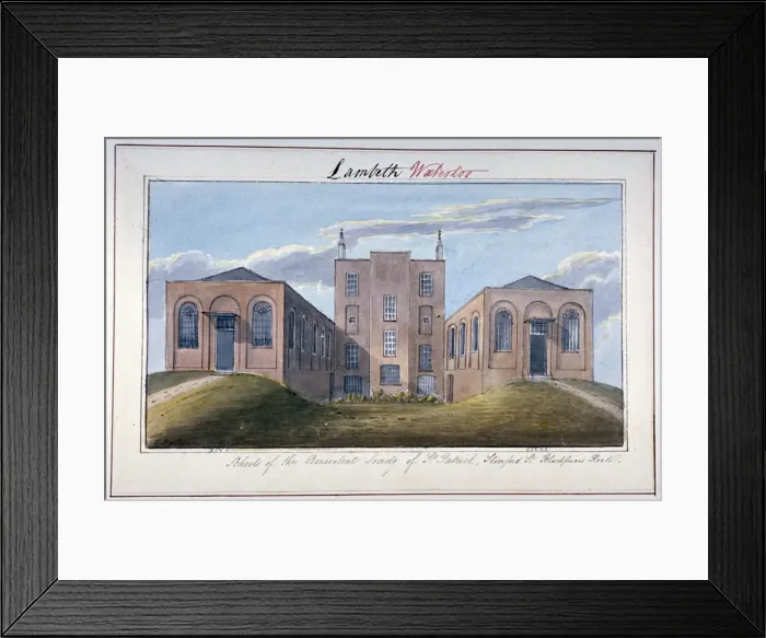 Framed Print : Benevolent Society of St Patricks building, Stamford Street, Southwark, London, c1825 Framed Print : Benevolent Society of St Patricks building, Stamford Street, Southwark, London, c1825