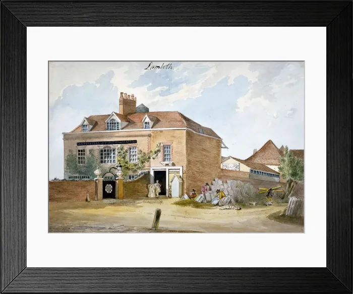 Framed Print : Coade stone factory, Narrow Wall, Lambeth, London, c1800 Framed Print : Coade stone factory, Narrow Wall, Lambeth, London, c1800