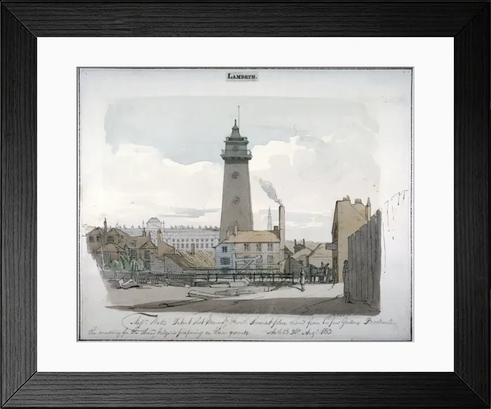 Framed Print : Watts Shot Tower, Lambeth, London, 1813 Framed Print : Watts Shot Tower, Lambeth, London, 1813