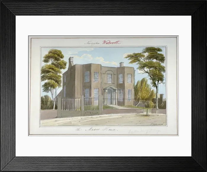Framed Print : The Manor House, Newington, Southwark, London, 1826. Artist: G Yates Framed Print : The Manor House, Newington, Southwark, London, 1826. Artist: G Yates