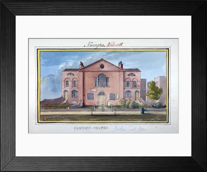 Framed Print : Camden Chapel, East Lane, Southwark, London, 1825. Artist: G Yates Framed Print : Camden Chapel, East Lane, Southwark, London, 1825. Artist: G Yates