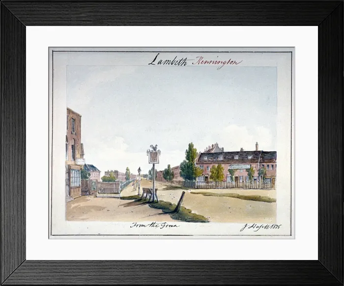 Framed Print : View of Kennington, Lambeth, London, 1825. Artist: John Hassell Framed Print : View of Kennington, Lambeth, London, 1825. Artist: John Hassell