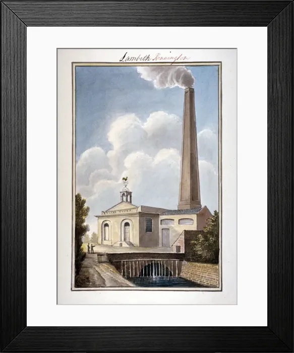Framed Print : New London Waterworks, Vauxhall, Lambeth, London, 1825. Artist: G Yates Framed Print : New London Waterworks, Vauxhall, Lambeth, London, 1825. Artist: G Yates