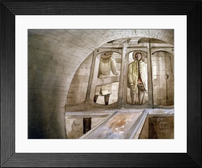 Framed Print : View of the shield used in the construction of the Thames Tunnel, London, 1835. Artist Framed Print : View of the shield used in the construction of the Thames Tunnel, London, 1835. Artist