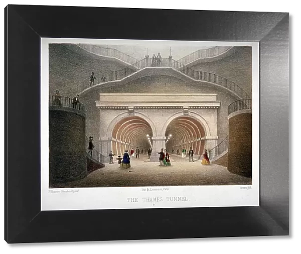 View of the entrance to the Thames Tunnel, London, 1854. Artist: Jules Louis Arnout