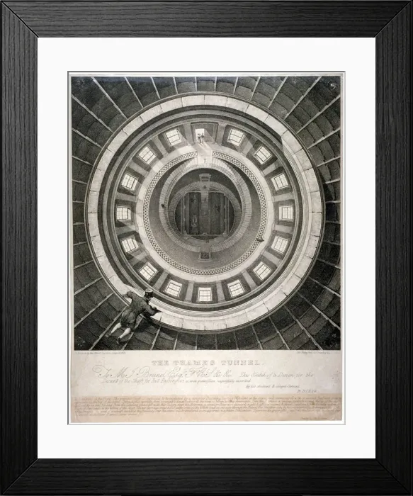 Framed Print : Shaft for descent to the entrance of the Thames Tunnel (view from the top), London, 1831 Framed Print : Shaft for descent to the entrance of the Thames Tunnel (view from the top), London, 1831